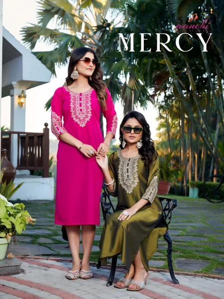 Mercy By Aanchi Rangeela Silk Embroidery Only Kurtis Online Wholesale
